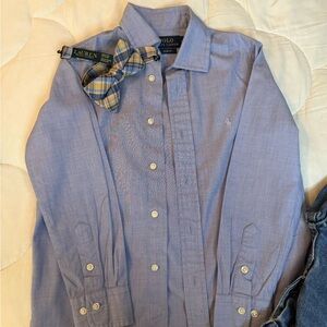 Ralph Lauren Light Blue Men's Dress Shirt. Does not come with bow tie.